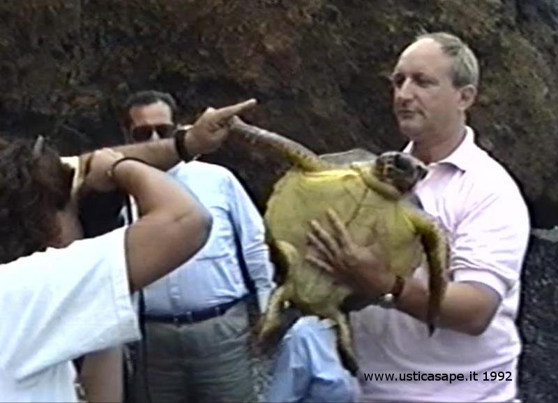 Ustica, il Direttore dell'AMP Roberto Sequi a Cala Sidoti rilasciata una tartaruga Caretta Caretta 1992